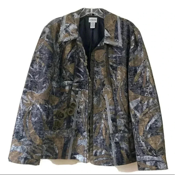 Chico’s  Size 3 Wool Blend Open Front Jacket - Picture 1 of 8